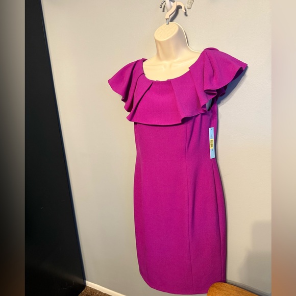 ANTONIO MELANI Dresses & Skirts - NWT ANTONIO MELANI Fuchsia Pink/Purplish Asymmetrical Ruffled Sheath Dress  4